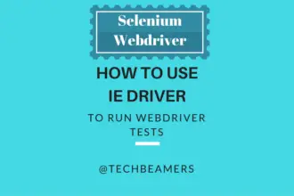 How to Use Internet Explorer Driver to Run Webdriver Tests