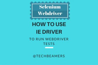 How to Use Internet Explorer Driver to Run Webdriver Tests