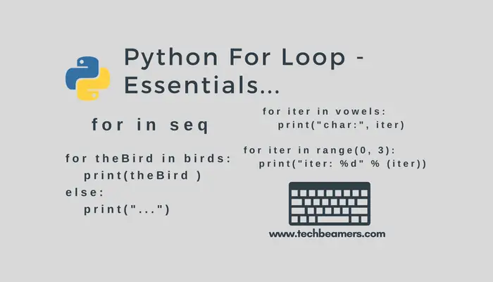 Python for loop, syntax and examples