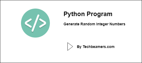 Generate Random Integer Numbers