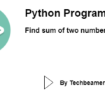 Python program - sum of two numbers