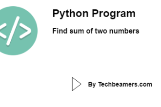 Python program - sum of two numbers