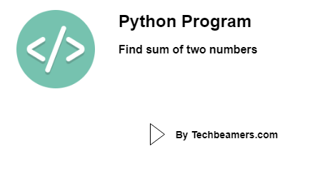 Python program - sum of two numbers