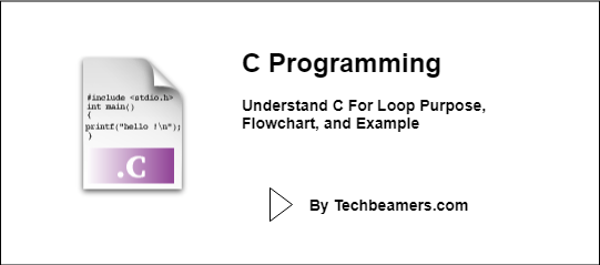 C For Loop Purpose, Flowchart, and Example