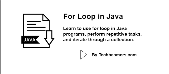 For loop in Java