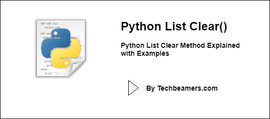 Python List Clear Method Explained with Examples