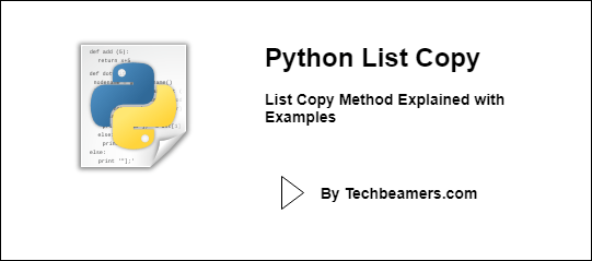 Python List Copy Method with Examples