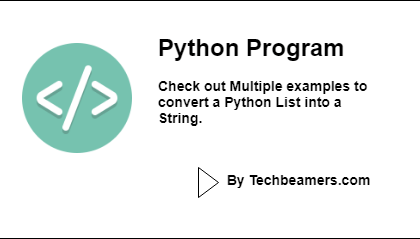 Convert Python list to string with examples