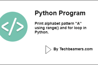 Print alphabet pattern A using range