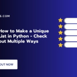 Unique List in Python