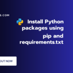 Manage Python packages using pip install and create requirements.txt file for configuration.