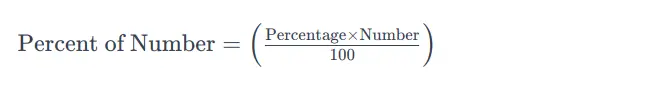 formula to find the percentage of a specific number