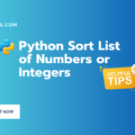 Python Sort List of Numbers or Integers