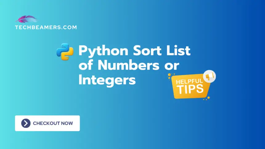 Python Sort List of Numbers or Integers