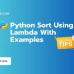 Python Sort Using Lambda With Examples