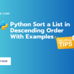 Python Sort a List in Descending Order With Examples