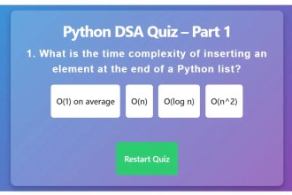 Python DSA Quiz - Part 1 | Core Data Structures & Algorithms MCQ