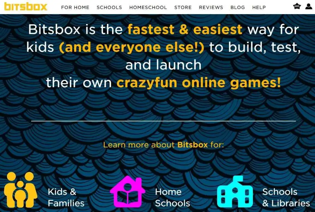 Bitsbox for kids to code and create online games