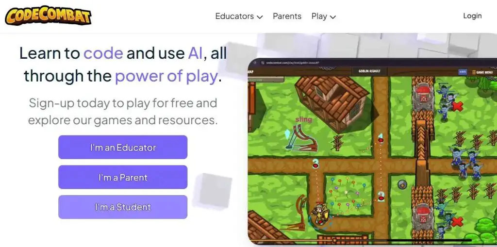 CodeCombat for kids to learn real coding