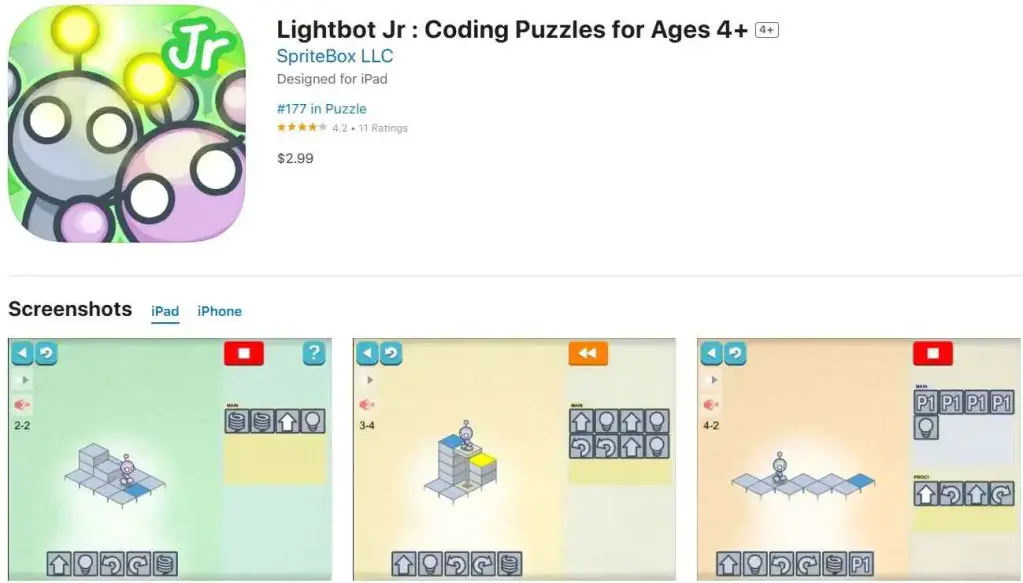 Lightbot Jr-coding games for ages 4 yrs preview