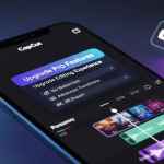 CapCut Pro APK interface on phone with premium features like no watermark and 4K export